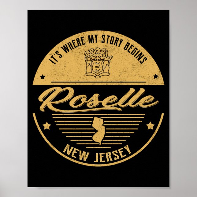 Poster Roselle New Jersey Its Where My Story Begins _1  (Frente)