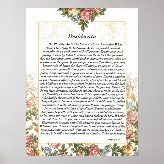 Poster Rosepaper DESIDERATA (Frente)