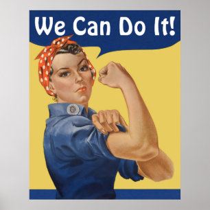 Poster Rosie a Empacotadora Patriótica Vintage, Nós Podem