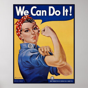 Poster Rosie, a Rebitadora Mulheres Fortes no Local de Tr