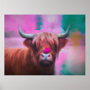Poster "Rosie das Terras Altas" – Retrato de Vaca das Ter