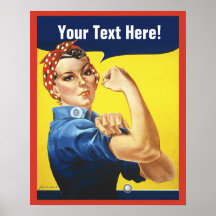 Rosie Riveter com Texto Personalizado