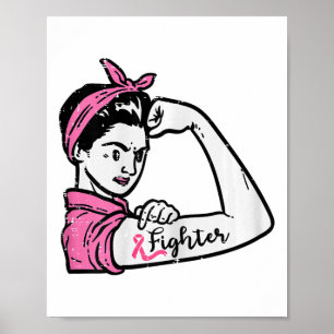 Poster Rosie Riveter Luta Contra O Cancer Da Mama Awarene