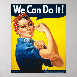 Póster Rosie Riveter Vintage Propaganda