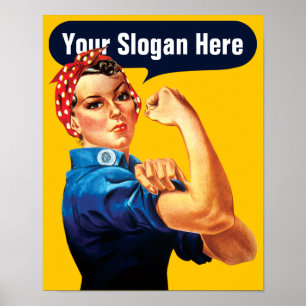 Poster Rosie The Riveter - Adicione Seu Próprio Slogan Pe