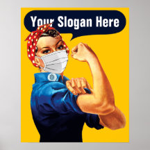 Rosie The Riveter With Mask - Adicione Seu Próprio