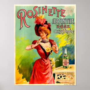 Poster Rosinette Absinthe Rosa Oxygénée Vintage Fine Ar