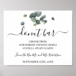 Poster Rosquinha Bar Doce Mesa Sinal Recepção de casament