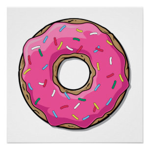 Póster Rosquinha Cor-de-Rosa Com Préguas