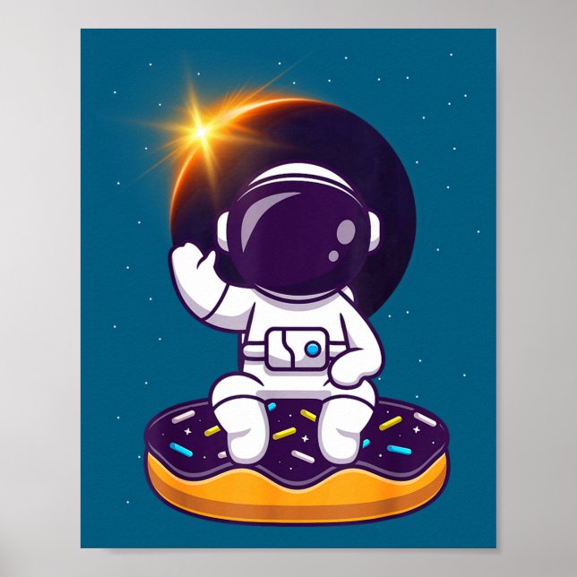 Poster Rosquinha do Eclipse Solar Total do Astronauta Eng (Frente)