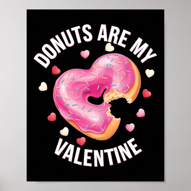 Poster Rosquinha Em Forma de Coração com Cobertura Rosa D (Frente)
