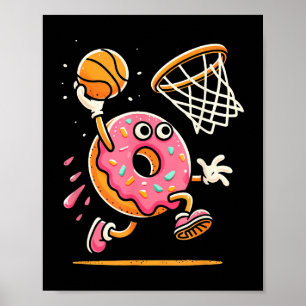 Poster Rosquinha Engraçada, Comida de basquetebol, Dunbal