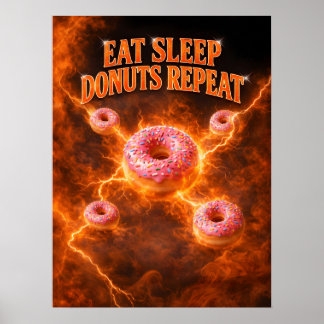 Poster Rosquinha Retro Neon Vibe Doce