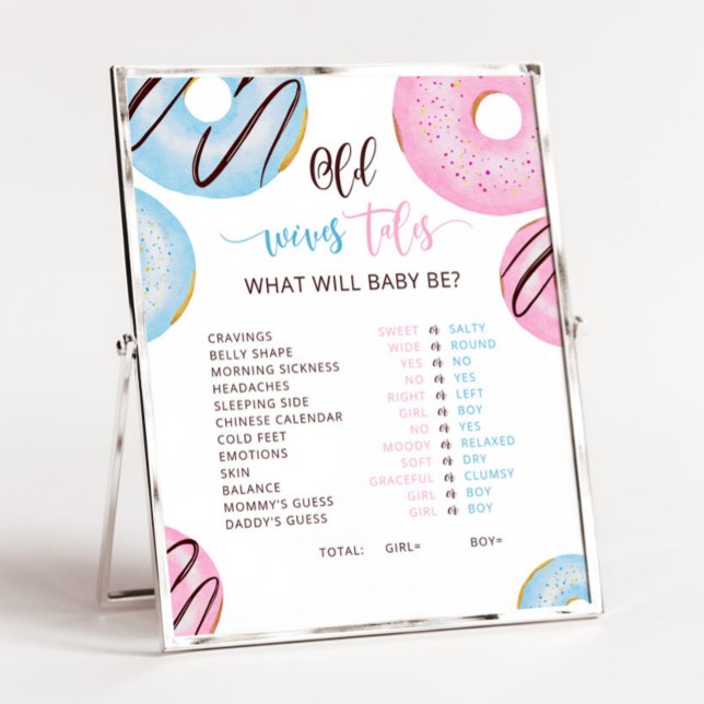 Poster Rosquinha rosa ou azul Velho Sinal de Esposas (Criador carregado)