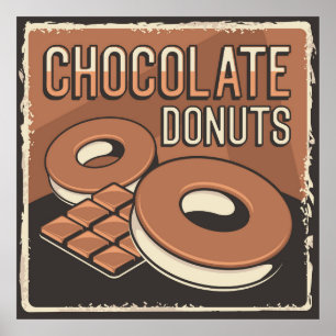 Poster rosquinhas de chocolate retrógradas
