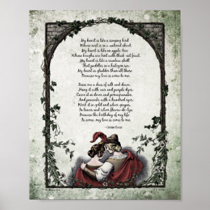 Poster Rossetti "Love" Vitoriano Art Poem 8x10