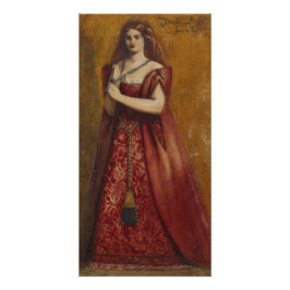 Póster Rosso Vestita por Dante Gabriel Rossetti Glossy