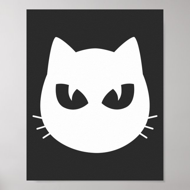 Poster rosto branco de gato (Frente)