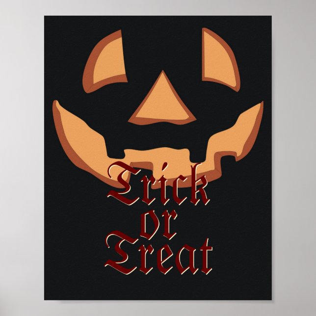 Poster Rosto de abóbora para o Halloween (Frente)