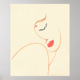 Poster rosto de abstrato. linda mulher. moda