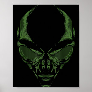 Poster Rosto de Alien Verde