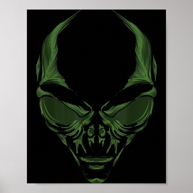 Poster Rosto de Alien Verde (Frente)