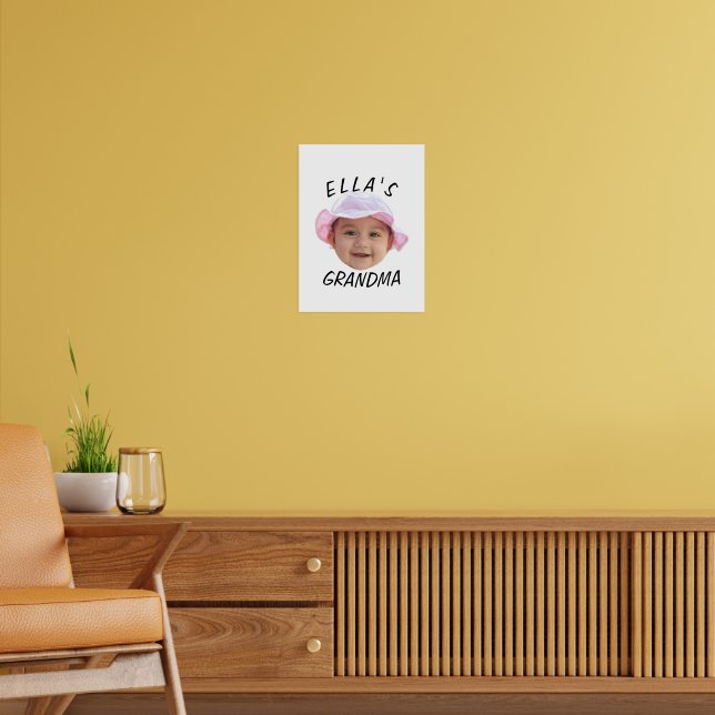 Poster Rosto de Bebê Personalizado Foto Texto Vovó (Sala de Estar 2)