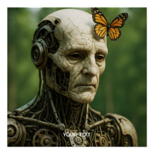 Póster Rosto de Borboleta Surrealismo Fofo Fantasia