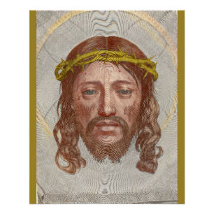 Póster Rosto de Cristo de Claude Mellan, gravura de 1649