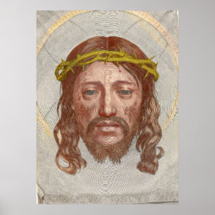 Poster Rosto de Cristo de Claude Mellan, gravura de 1649