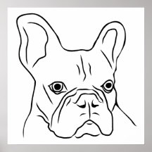 Rosto de Frenchie Desenhado à Mão