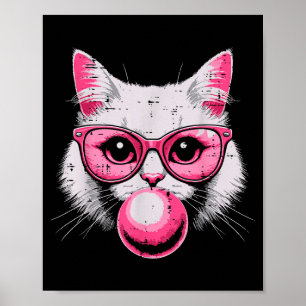 Poster Rosto de Gato Nk Gles Chiclete Coisinha Fofa Mulhe