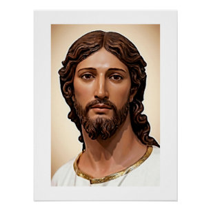 PÓSTER ROSTO DE JESUS COM OLHOS BONDOSOS E PREOCUPADOS