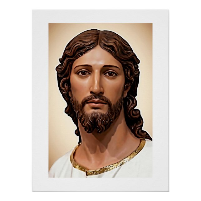 PÓSTER ROSTO DE JESUS COM OLHOS BONDOSOS E PREOCUPADOS (Frente)