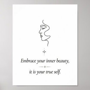 Poster Rosto de Mulher em Arte de Linha Minimalista