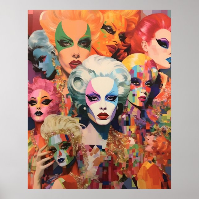 Poster rosto de mulheres abstrato (Frente)