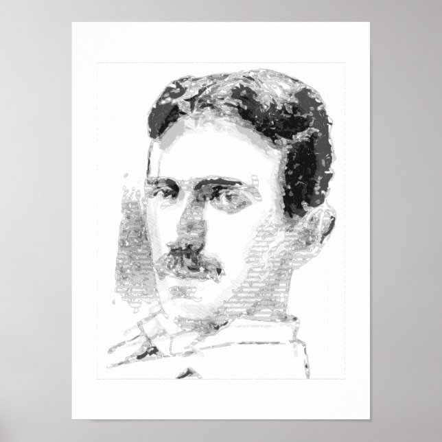 Poster Rosto de Nikola Tesla (Frente)