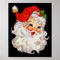 Rosto de Papai Noel Alegre Retrô Vintage St. Nick