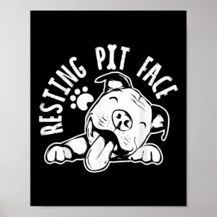 Poster Rosto de Pit em Repouso Roupa de Meme de Pitbull d
