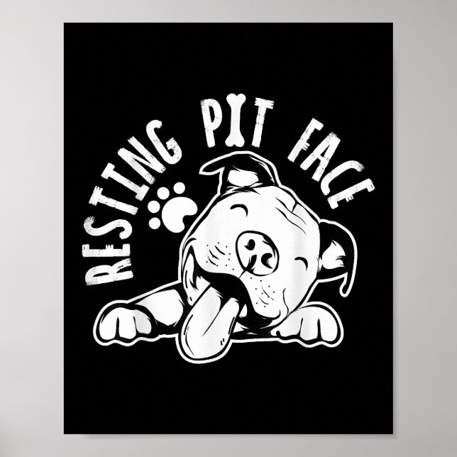 Poster Rosto de Pit em Repouso Roupa de Meme de Pitbull d (Frente)