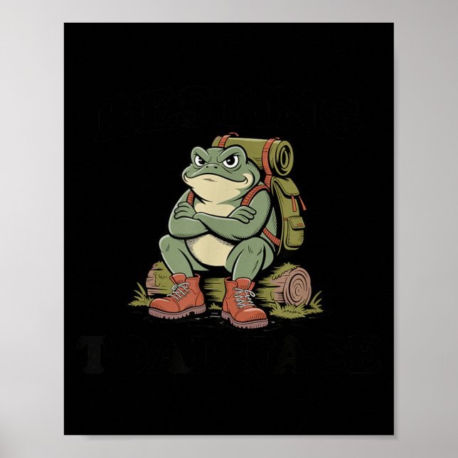Poster Rosto de Sapo em Repouso Piada de Sapo Mal-Humorad (Frente)
