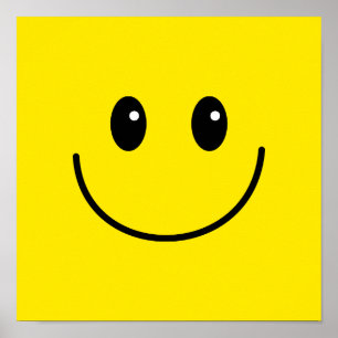 Poster Rosto de Sorriso Feliz Amarelo