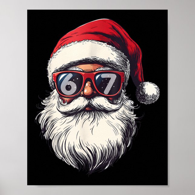 Poster Rosto do Papai Noel 67 Natal Seis Sete Bruh Meme  (Frente)