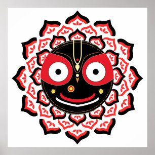Poster Rosto do Senhor Jagannath Chakra Divindade Hindu
