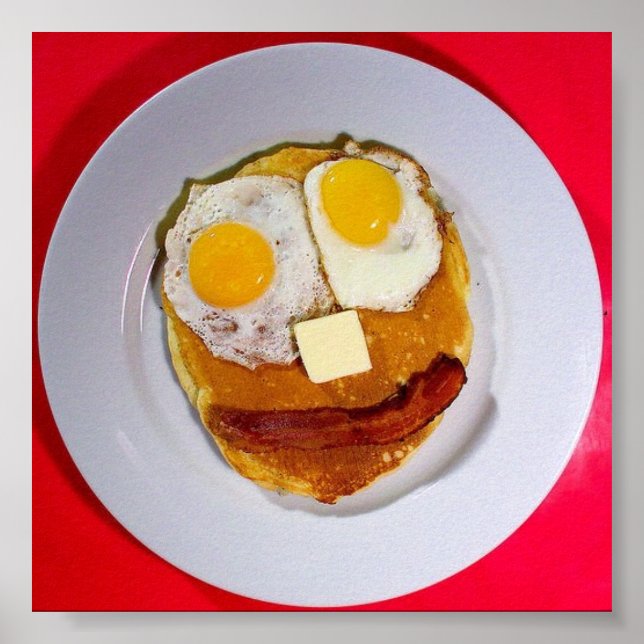 Póster rosto engraçado da panqueca (Frente)