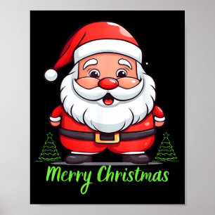 Poster Rosto engraçado do Papai Noel Feliz Natal Gif Vint