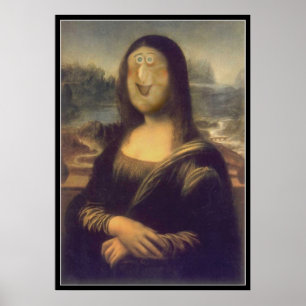 Póster Rosto Engraçado Mona Lisa Rindo