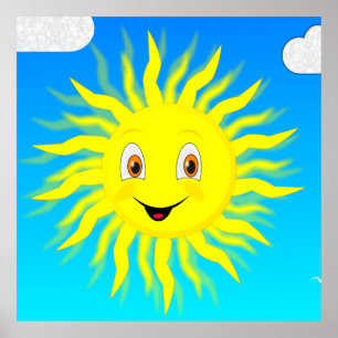 Poster Rosto Feliz de Sol