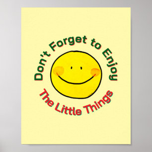 Poster Rosto Feliz Sorridente Amarelo Aproveite as Pequen