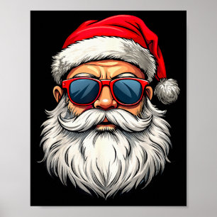 Poster Rosto Legal do Papai Noel Óculos Retrô de Natal pa